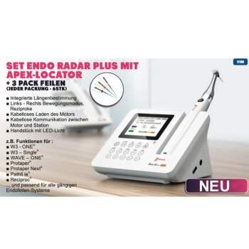Endo Radar Plus with Apex Locator + 3 packs of V-Blue end files
